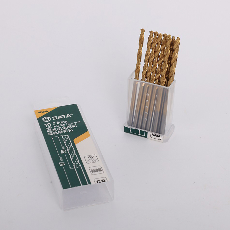 世达 10件套高速钢全磨制镀钛麻花钻1.0MM