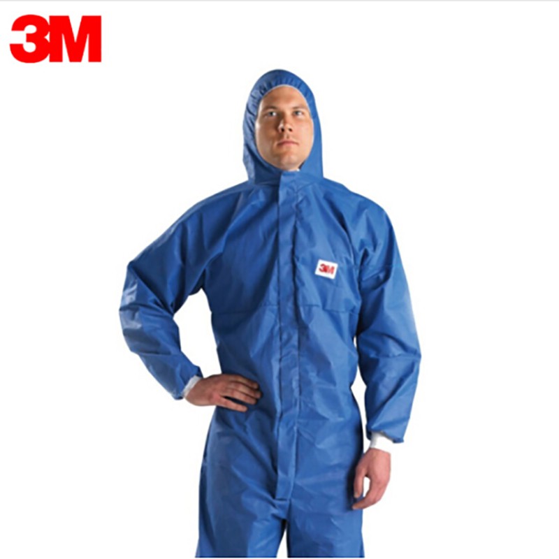 3M 戴帽连体防尘防护服  蓝色