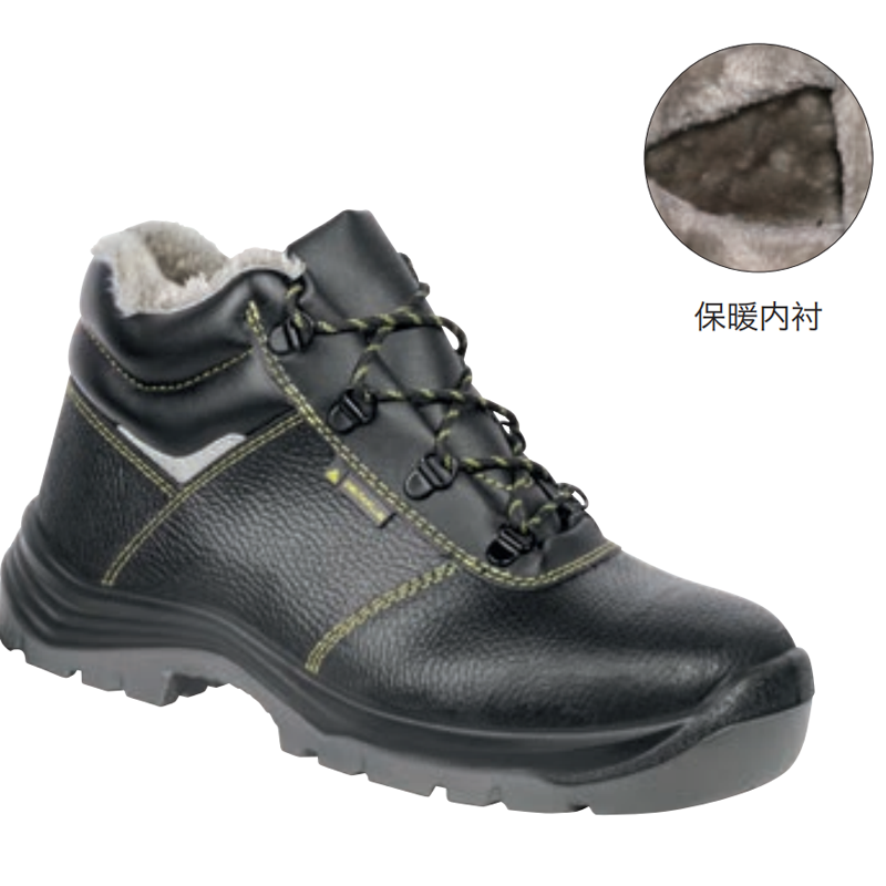 代尔塔 PU大底防静电安全鞋经典高帮冬季防寒款（301104升级款） 301114